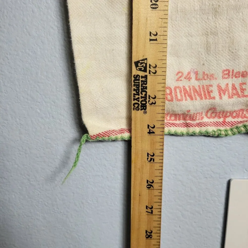 Vtg Bonnie Mae Flour Sack Towel Bag General Mills Cotton Farmhouse Boho Rustic